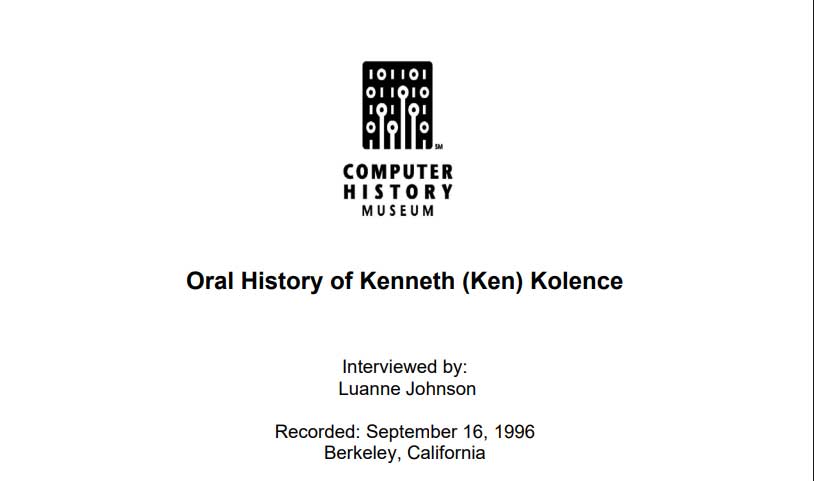 Oral history transcript excerpt from UNIVAC engineer Kenneth Kolence